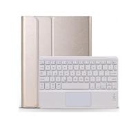 Jiaxu Detachable Touchpad Arabic Keyboard Case PU Leather Stand PC Cover compatible with Samsung Galaxy Tab S6 Lite 10.4 inch P615/P610(Gold+white keyboard)