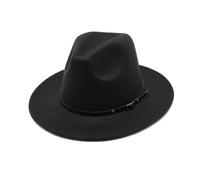 Jiaxu Hats Vintage Jazz Hat, Simple Woolen Jazz Hat, British Style Versatile Woolen Jazz Hat(Black)