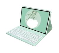 Jiaxu QWERTY Keycap Keyboard Flip Leather Protective Case Suitable for Lenovo Xiaoxin PAD pro 12.7 inch 2025(Green+white keyboard)