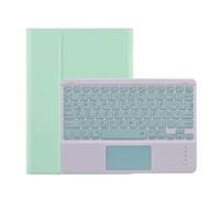 Jiaxu Removable Magic Touchpad Keyboard Case, PU Leather Stand PC Cover compatible with iPad Pro 12.9 inch 2021/2020(Green)