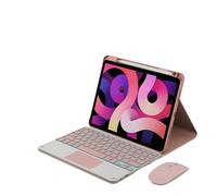 Jiaxu Silicone+Leather Protective Case with Pen Slot, Detachable Keyboard Suitable for Honor v7 pro 11 inch(Pink+touch backlit KB+mouse)