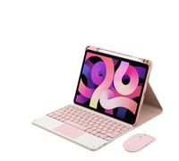 Jiaxu Silicone+Leather Protective Case with Pen Slot, Detachable Keyboard Suitable for Honor v7 pro 11 inch(Pink+touch keyboard+mouse)