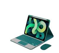 Jiaxu Silicone+Leather Protective Case with Pen Slot, Detachable Keyboard Suitable for Huawei matePad 11.5S/11.5/air 11.5 inch(Dark green+touch backlit KB+mouse)