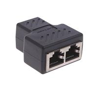 Jiay 1 to 2 Way Ethernet LAN Network Cable Female RJ45 Splitter Connector Adapter