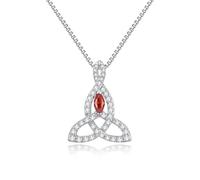 JiaYang Silver Celtic Motherhood Knot Necklace for Women Irish Love Knot Pendant Good Luck Jewelry with January Garnet, Gift for Her Wife Mother