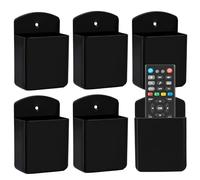 Jiayaus 6 Pcs Wall Mounted Remote Control Holder, Self-Adhesive TV Air Conditioner Remote Control Holder, Pen Holder Containers, Hanging Storage Organizer for Home, Office and School