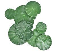 Jiayaus 8 Pcs Pond Plants, 4 Size Artificial Lotus Leaves, Floating Foam Ornament Lily Pads Foliage Pond Decor Water Lily Leaves for Patio Koi Fish Pond Pool Aquarium Decoration