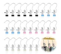Jiayaus Portable Laundry Hooks, Non-slip Metal Boot Hangers, Stainless Steel Clothes Pegs, Hanger Clips for Travelling and Home, Socks, Towels, Clothes, Hats, Gloves (4 Colours)