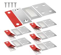 Jiayi 6 Pack Ultra Thin Magnetic Cabinet Door Catch, Strong Z Shape Drawer Magnets to Stay Closed, Stainless Steel Cabinet Latch for Kitchen Bathroom Cupboard Closet Doors Closure