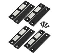 Jiayi Cabinet Door Magnets, 4 Pack Magnetic Door Catch Ultra Thin Cabinet Magnet Black Drawer Magnets Slim Door Magnets Double Magnetic Catch for Furniture Wardrobe Closet Cupboard Door Closing