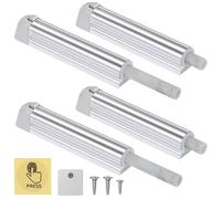Jiayi Push Latches 4 Pack Cupboard Push Open Door Latch Magnetic Touch Open Catches for Kitchen Cabinet Push Release Door Catch Silver Push Open Door Catches