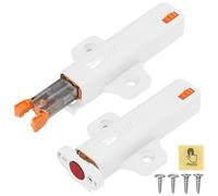 Jiayi Push to Open Door Catches Heavy Duty 2 Pack Push Opener Door Catch for Cupboard White Touch Open Latch for Closet Closing Wardrobe Closure Spring Push Latch