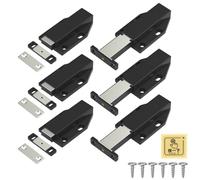 Jiayi Push to Open Magnetic Door Latch Cabinet Hardware Heavy Duty Push Magnets for Large Door Push Release Latch Kitchen Drawer Push Catch Press Out Touch Latch (Black, 6 Pack)