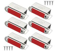 Jiayi Small Magnetic Door Catch 6 Pack, 6KG Pull Cabinet Magnets Silver, 304 Stainless Steel Cupboard Door Latch for Kitchen & Wardrobe Doors