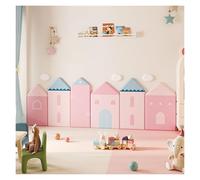 JIAYING 3D Anti-Collision kids Wall Padding Self-Adhesive Soft Wall Panels, Soundproof Upholstered Headboard Panels for Bedroom Dojo Play Room(Pink,60cm x 240cm)