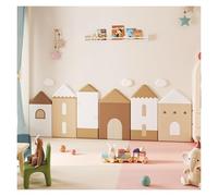JIAYING 3D Anti-Collision kids Wall Padding Self-Adhesive Soft Wall Panels, Soundproof Upholstered Headboard Panels for Bedroom Dojo Play Room(Brown,80cm x 200cm)