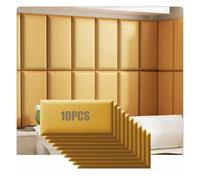 JIAYING 3D Anti-Collision Wall Padding For Kids Upholstered Wall Panels, Playroom Decorative Protection Panel Yellow Self-Adhesive Soft Wall Stickers(10pcs,30cmx30cm)