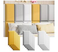 JIAYING Anti-Collision Wall Padding for Kids Self-Adhesive Foam Wall Panels, Kids Room Playroom Upholstered Wall Panels Headboard 3D Wall Stickers(15pcs,25cmx50cm)