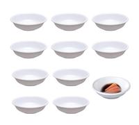 JiaYiXu 10 Pcs Round Dip Bowls, Dipping Sauce Dishes, Snack Bowls, Soy Sauce Dish - Cream White Small Bowls Ideal for Soy Sauce, Ketchup, BBQ Sauce, or seasonings
