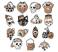JiaYiXu 15 Pcs Skeleton Shoe Clips Charms for Clogs Waterproof DIY Shoe Decorations Charms for Girls Kids Boys Birthday Party Halloween Decorations Accessories for Sandal Slippers