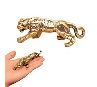 JiaYiXu 1Pc Gold Antique Copper Tiger King Figurines, Brass Animal Ornament, Home Decor Accessories, Vintage Brass Animal Ornaments Collectible Figurines Desk Decorations