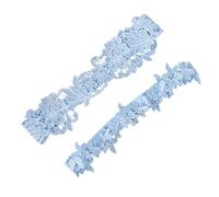 JiaYiXu 2 PCS Wedding Accessories Blue Flower Lace Elastic Bridal Garters Bridal Stocking Ornaments for Bridesmaid Wedding Favor Decoration