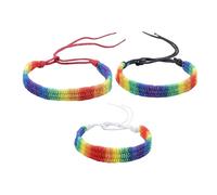 JiaYiXu 3 Pcs Pride Bracelet LGBT Rainbow Bracelets Adjustable Rainbow Wristband for LGBTQ Accessories for Gay Prides Day Gifts