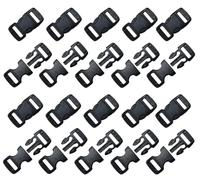 JiaYiXu 60 Pcs Black Plastic Contoured Side Release Buckles, Click Buckles Replacement Buckle Clip for Bags Luggage Dog Collar Webbing Backpack Accessories,Plastic Buckle Clips