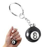JiaYiXu 8 Ball Black Pool Ball Cool Keyrings Keychain, Netball Keyring,Billiards Keychain Pendant, Novelty Snooker, Black 8 Balls Key Chain Ring Charm for Boys Girls Men Women