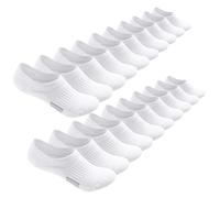 JiaYouLC 10 Pairs Women Invisible Trainer Socks Non-Slip Silicone Stripes Low Cut No Show Running Ankle Socks for Girls Teens Ladies (UK, Numeric, 4, 8, Regular, Regular, 10 Pairs White)