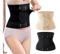 JiaYouLC Adjustable Waist Trainer for Women Tummy Control Trimmer Body Shaper Back Support Postpartum Belt- (Black, L)