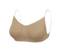 JiaYouLC Nude Seamless Dance Bra with Clear Straps & Back Women Girls Adjustable Straps Invisible Backless Bra - Not Suitable for D+ Cup (UK, Alpha, L, Regular, Regular, Nude)