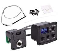 Jiayouy 1 Set 3-Band EQ Piezo Pickup Ukulele Preamp Amplifier Equalizer Tuner System with LCD Display and Volume Control
