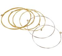 Jiayouy 1 Sets of 6 Brass Acoustic Guitar Strings Replacement Steel String for Acoustic Guitar Golden