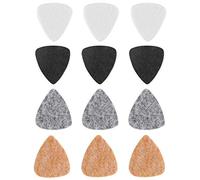 Jiayouy 12 Pieces 3mm Thickness Felt Picks Plectrums for Bass Guitar Ukulele Multi-color