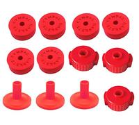 Jiayouy 12pcs Cymbal Hi-Hat Stands Accessory with 40mm Cymbal Washer Cushions Cymbal Sleeves Quick-Set Cymbal Nut (Red)