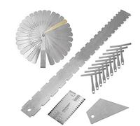 Jiayouy 13 Pieces Luthier Tools Including 32 Blades Feeler Gauge 9pcs Understring Radius Gauge Guitar Neck Notched Straight Edge String Action Gauge Ruler Fret Rocker for Guitar and Bass Setup Tool