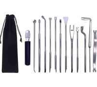 Jiayouy 13pcs Piano Regulating Tool Kit with 6" Combination Handle Multi-purpose Regulating Screwdriver Capstan Screw Wrench DIY Repair Maintain Piano Tools Silver