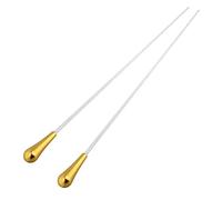 Jiayouy 15 Inch Music Baton Orchestra Baton Alloy Handle Music Conducting Baton Pack of 2 (Gold)