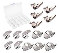 Jiayouy 15pcs Metal Thumb Finger Guitar Picks Set Guitar Picks with Storage Box Silver