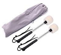 Jiayouy 2 Pack Felt Head Bass Drum Mallet Percussion Timpani Mallets Sticks with Velvet Bag 32cm/12.6Inch
