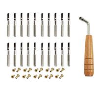 Jiayouy 20Pcs Tuning Pin Nails with L-shape Tuning Wrench Brass Rivets for Lyre Harp Small Harp Musical Stringed Instrument