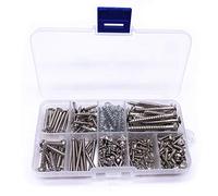 Jiayouy 248 Pieces 9 Types Electric Guitar Screw Kit Guitar Mounting Screws Assortment Box for Electric Guitar Bridge, Pickup, Pickguard, Tuner, Switch, Neck Plate with Springs and Tweezers Silver