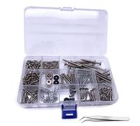 Jiayouy 268 Pieces Guitar Mounting Screws Assortment Box 9 Types Electric Guitar Screw Kit for Electric Guitar Bridge, Pickup, Pickguard, Tuner, Switch, Neck Plate with Springs and Tweezers Silver