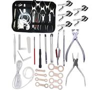 Jiayouy 26PCS Sax Repair Tool Kit include LED Leak Light & Spring Hook & Key Indentation Clip & Leveling Pad & Spring Pliers Repair Maintenance Tool for Saxophone, Clarinet, Flute, Woodwind