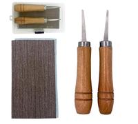 Jiayouy 2Pcs Guitar Bridge Pin Hole Slotting Saw Set with Sandpaper, 0.7mm&1.3mm Guitar Bridge Pin Slot Files, Luthier Repair Tool