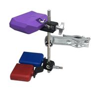 Jiayouy 2Pcs Percussion Jam Block with Cowbell Mount Holder Include Plastic High and Low Tones Bicolor Cowbell Purple Jam Drum Block Cowbell Mounting Bracket for Drum Set