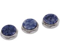 Jiayouy 3 pieces Silver Trumpet Valve Finger Buttons Trumpet Repair Part Accessories (Blue Shell Inlay)