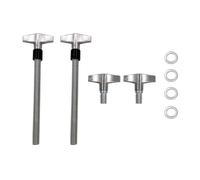 Jiayouy 4Pcs Drum Set Hardware Parts Include 2Pcs Long and 2Pcs Short 3/8inch Diameter Wing Nuts Screws, 4Pcs Screw Washers, Cymbal Stand Drum Set Replacement Accessories