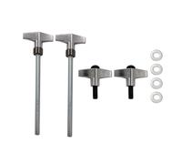 Jiayouy 4Pcs Drum Set Hardware Parts Include 2Pcs Long and 2Pcs Short 6mm Diameter Wing Nuts Screws, 4Pcs Screw Washers, Cymbal Stand Drum Set Replacement Accessories